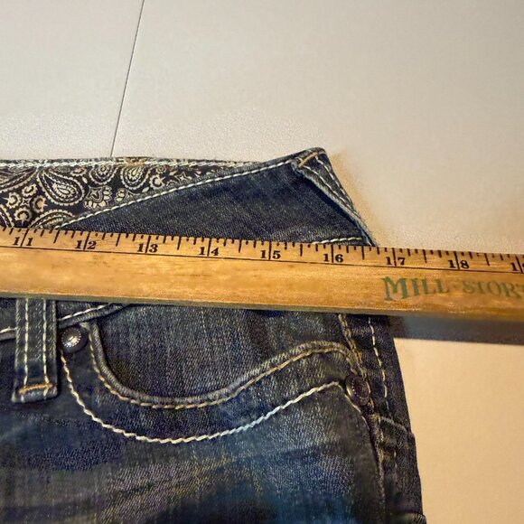 Ariat Women 31L REAL Boot Cut Jeans Mid Rise Stretch Whipstitch Whisker Faded - Picture 7 of 10